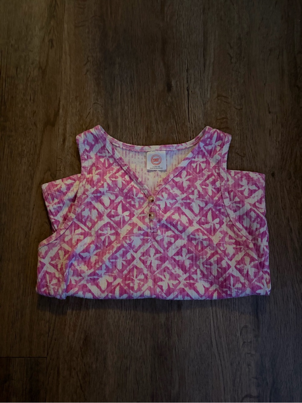 wonder nation Pink and White Patterned Tank Top - Picture 2 of 3